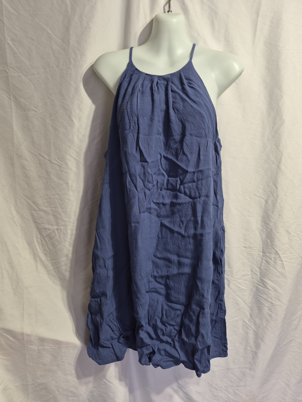 Lush Midnight Blue Halter Mini Dress, Size Large